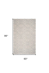 5' X 8' Grey Hand Tufted Geometric Indoor Area Rug - Homeroots - Flyclothing LLC