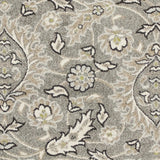 2' X 4' Gray and Ivory Floral Area Rug - Homeroots
