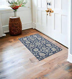 2' X 3' Blue and Ivory Area Rug - Homeroots