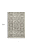2' X 4' Gray Moroccan Indoor Outdoor Area Rug - Homeroots