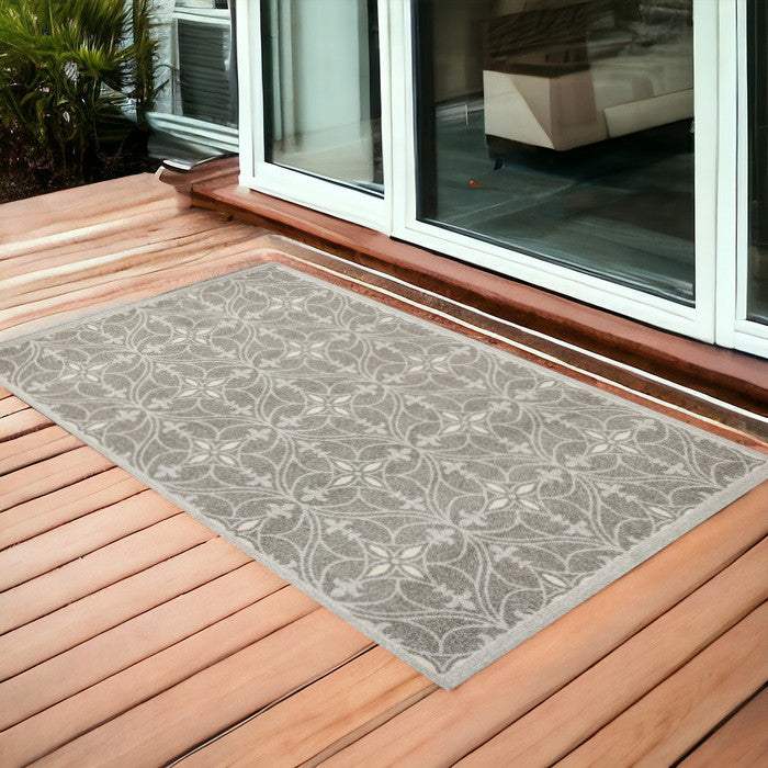 2' X 4' Gray Moroccan Indoor Outdoor Area Rug - Homeroots - Flyclothing LLC