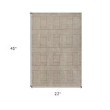 2' X 3' Beige and Ivory Geometric Indoor Outdoor Area Rug - Homeroots - Flyclothing LLC