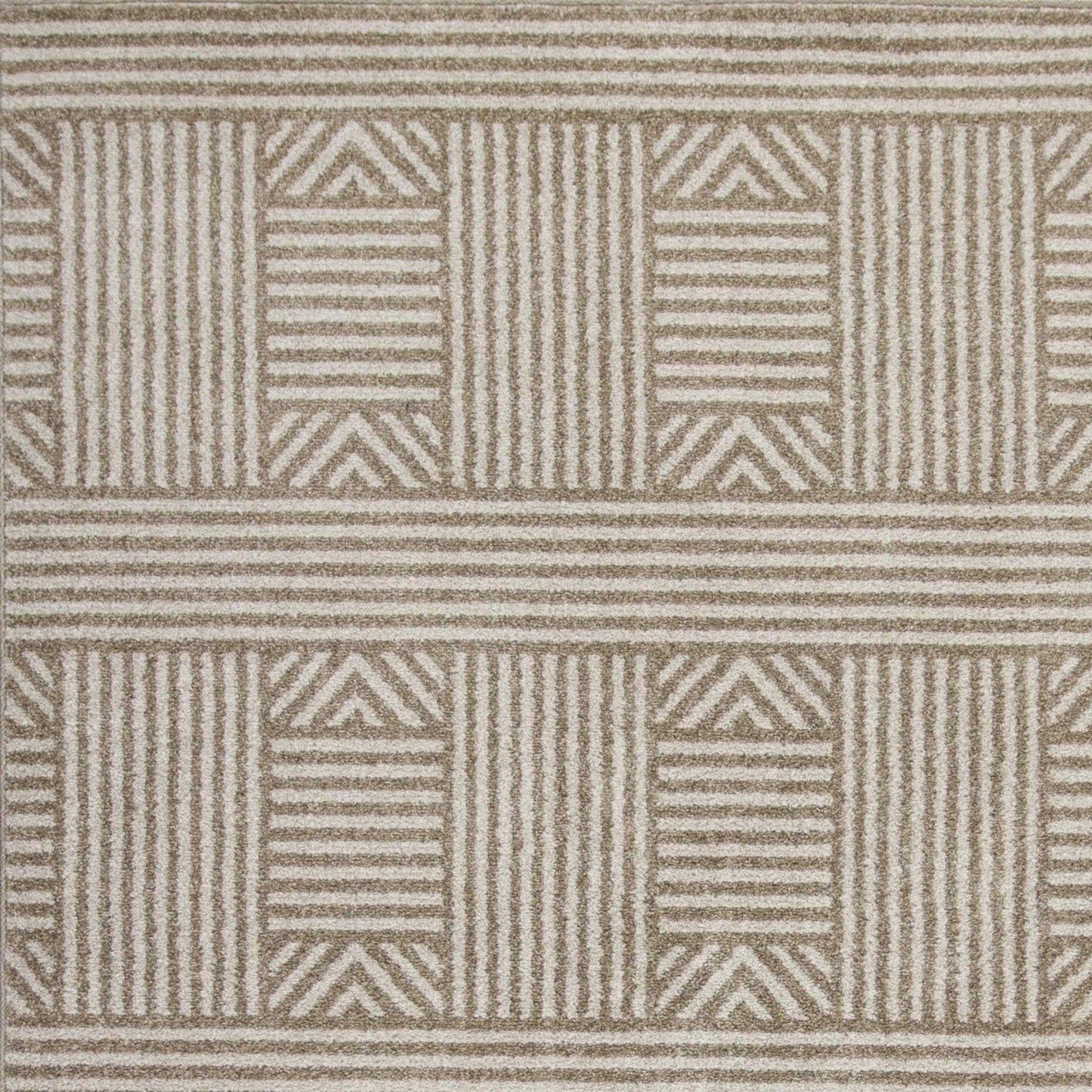 2' X 3' Beige and Ivory Geometric Indoor Outdoor Area Rug - Homeroots - Flyclothing LLC