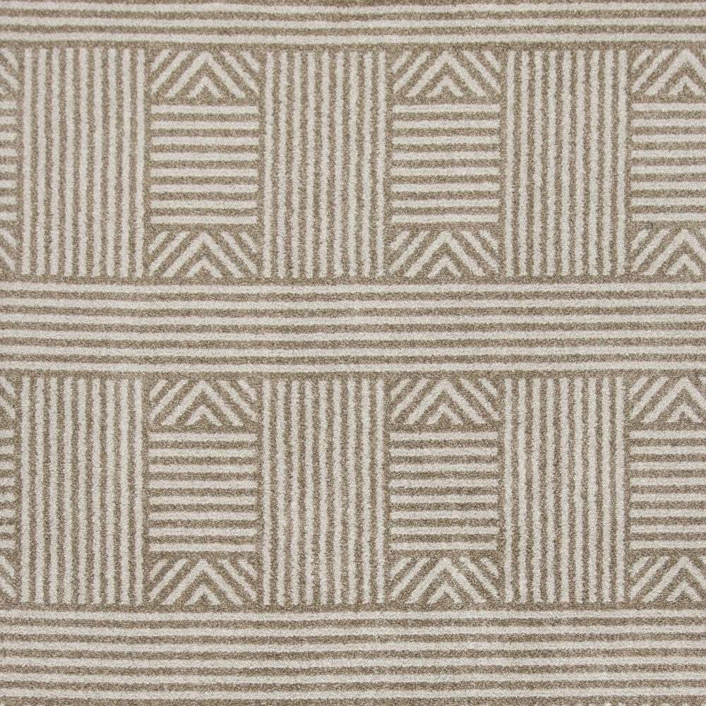 2' X 3' Beige and Ivory Geometric Indoor Outdoor Area Rug - Homeroots - Flyclothing LLC