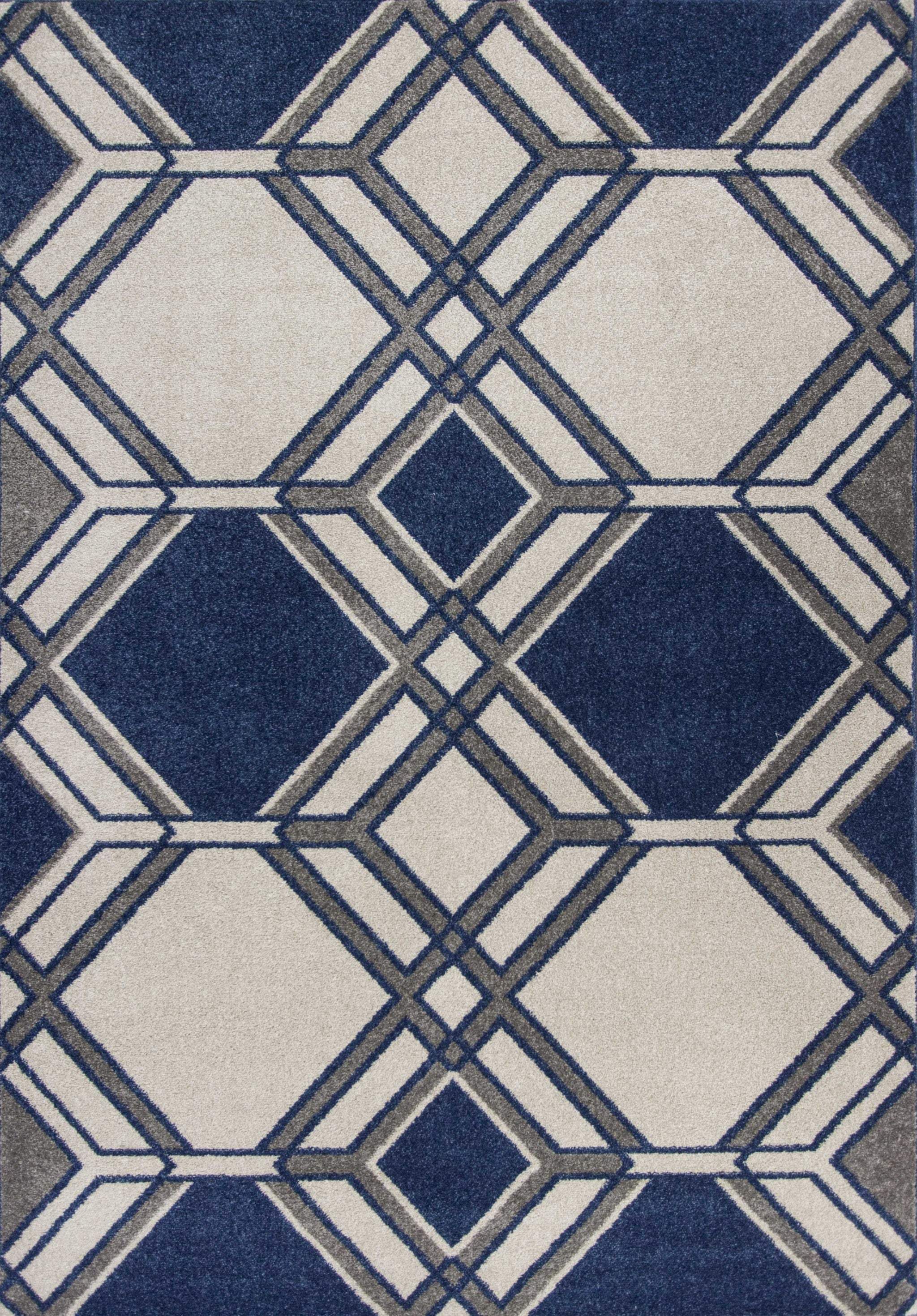 2' X 3' Blue Geometric Area Rug - Homeroots - Flyclothing LLC