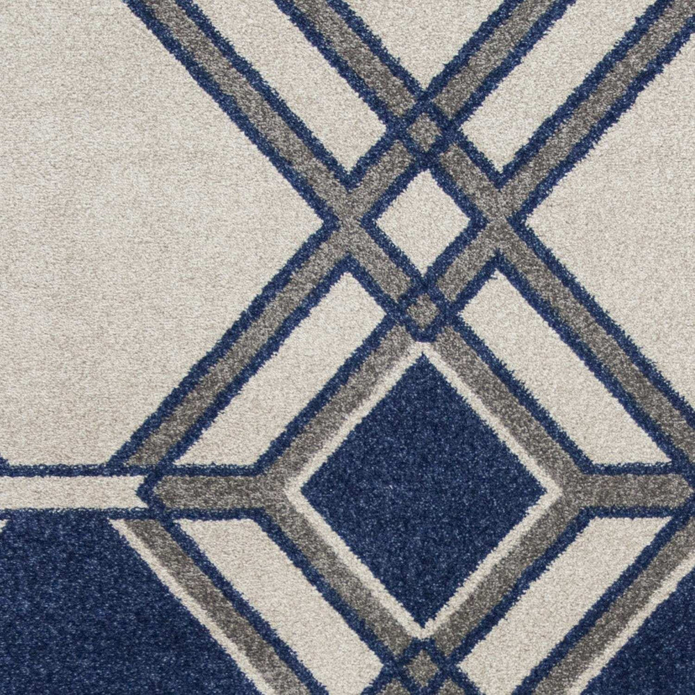 2' X 3' Blue Geometric Area Rug - Homeroots - Flyclothing LLC