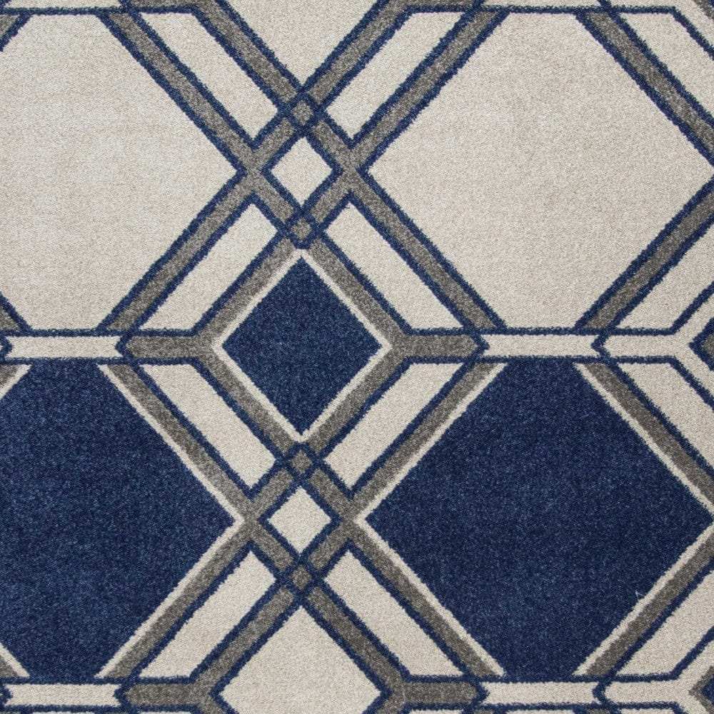 2' X 3' Blue Geometric Area Rug - Homeroots - Flyclothing LLC