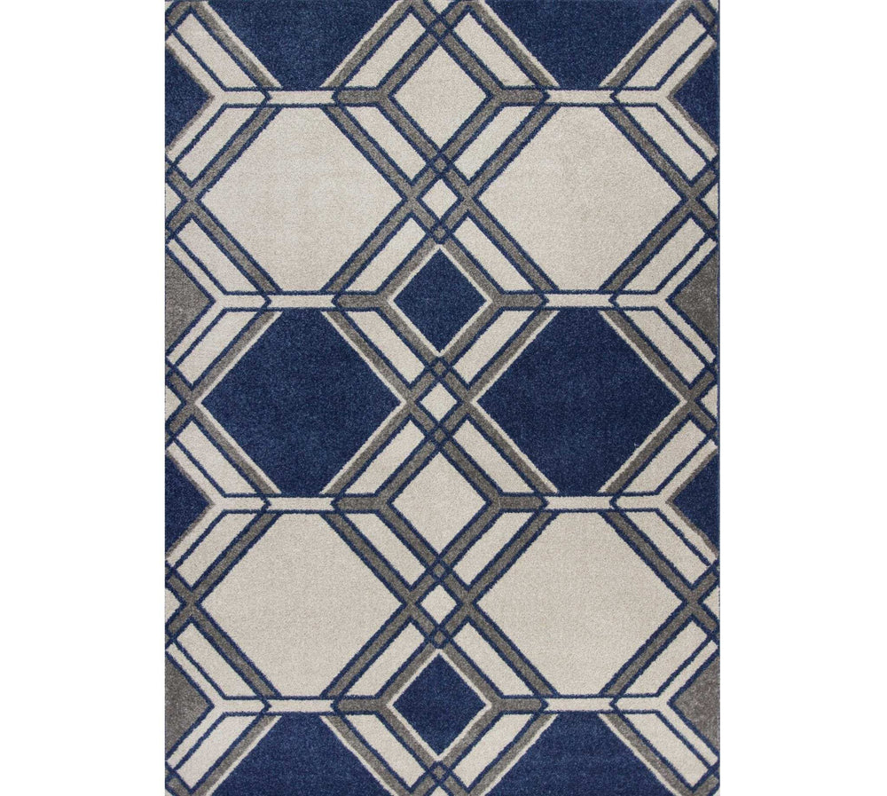 2' X 3' Blue Geometric Area Rug - Homeroots - Flyclothing LLC
