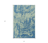 3' X 4' Blue Abstract Area Rug - Homeroots