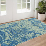 3' X 4' Blue Abstract Area Rug - Homeroots
