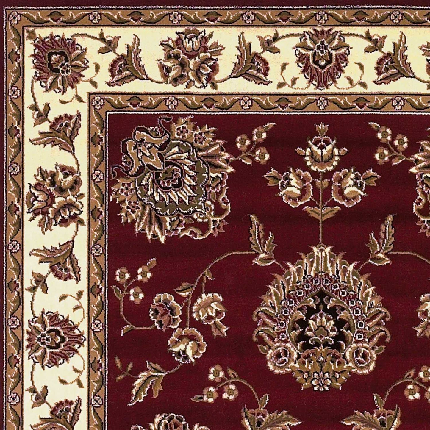 2' X 3' Red Ivory Machine Woven Floral Traditional Indoor Accent Rug - Homeroots - Flyclothing LLC