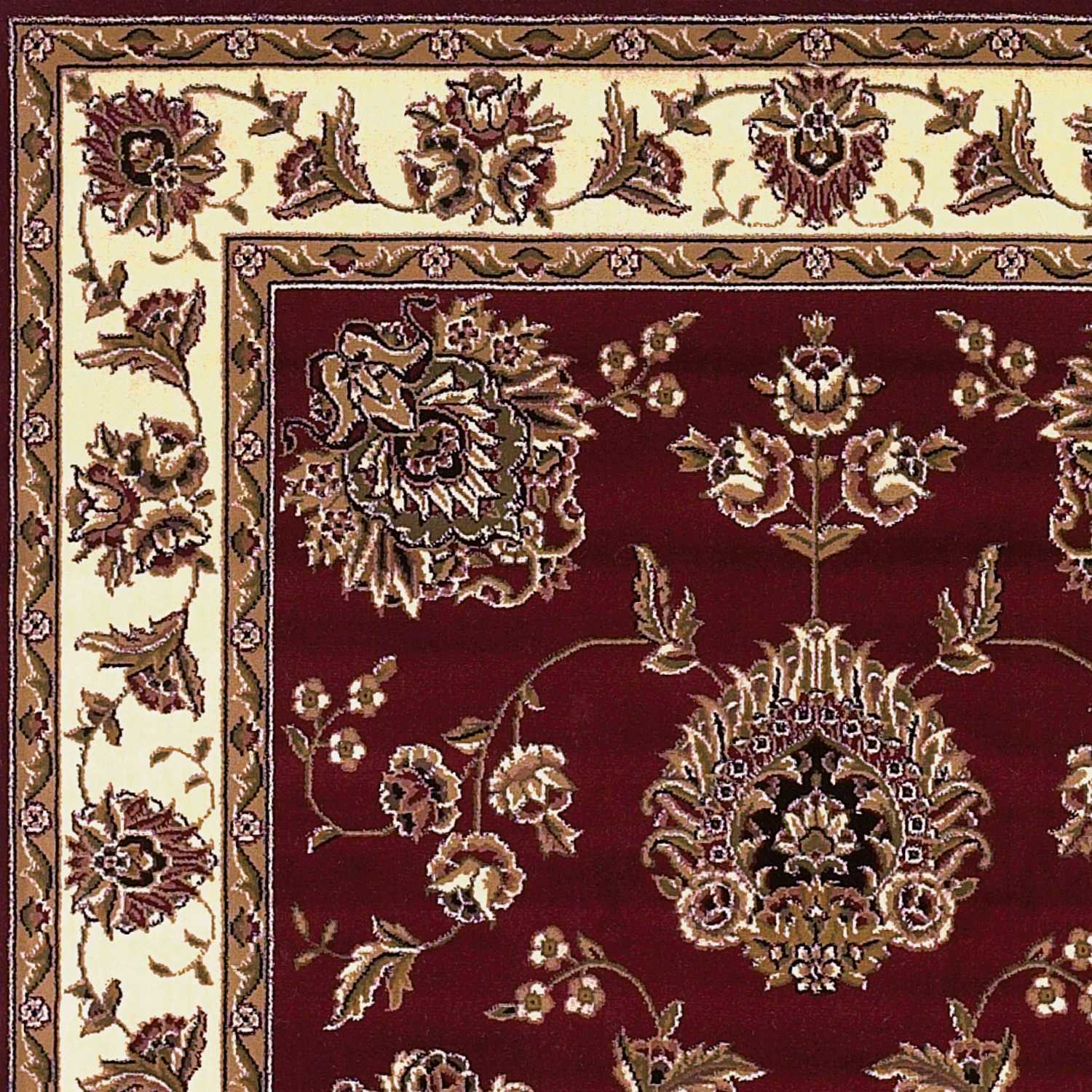 2' X 3' Red Ivory Machine Woven Floral Traditional Indoor Accent Rug - Homeroots - Flyclothing LLC