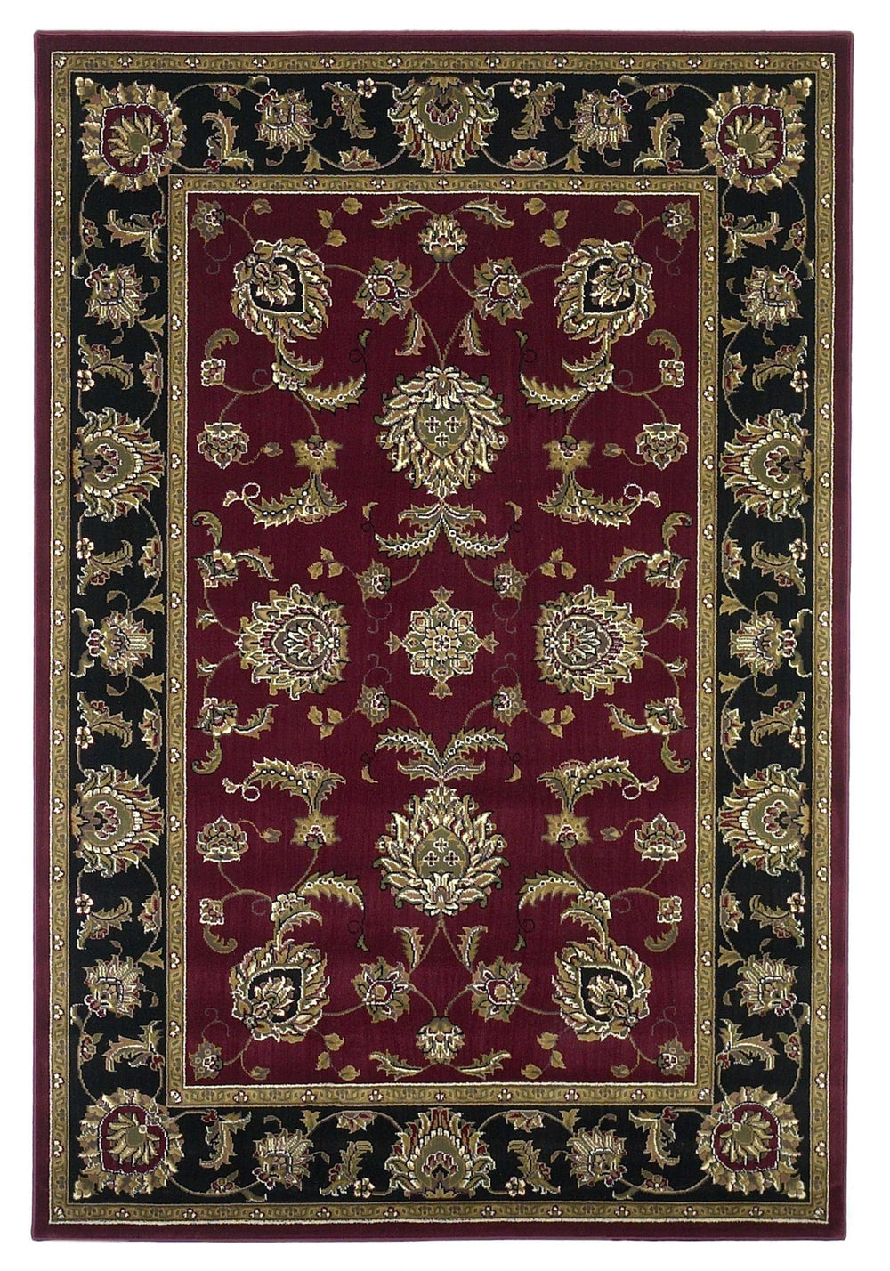 1' X 2' Red Or Black Medieval Inspired Area Rug - Homeroots