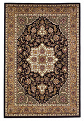 2' X 3' Beige And Black Floral Medallion Area Rug - Homeroots