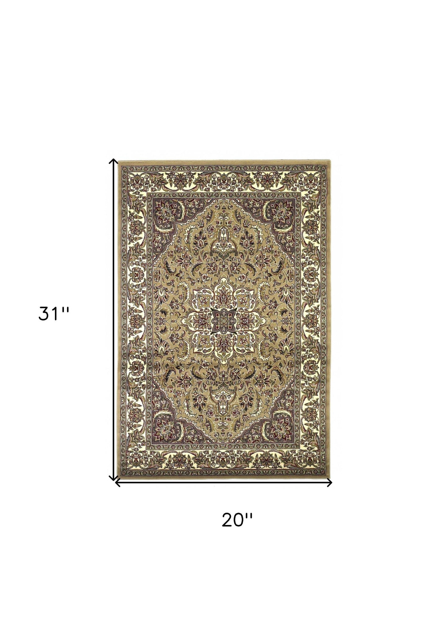 2' X 3' Beige And Ivory Floral Medallion Area Rug - Homeroots - Flyclothing LLC