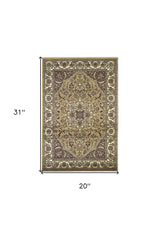2' X 3' Beige And Ivory Floral Medallion Area Rug - Homeroots - Flyclothing LLC