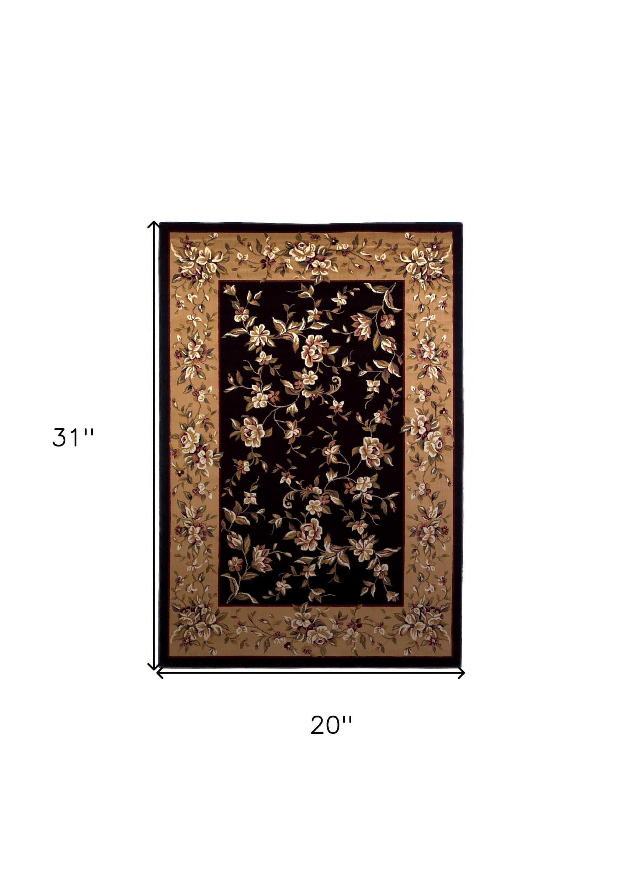 1' X 2' Polypropylene Black Or Beige Area Rug - Homeroots - Flyclothing LLC