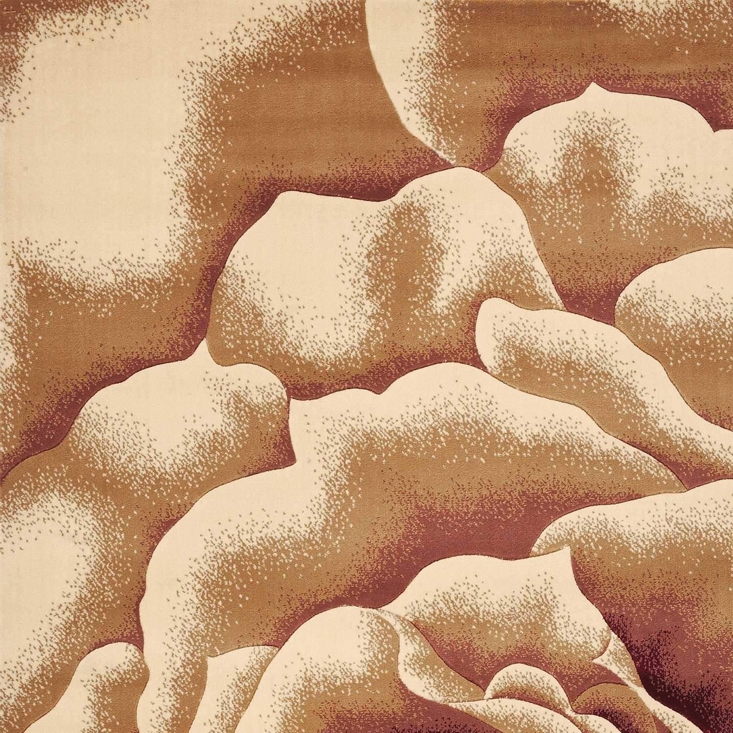 2' X 3' Ivory Machine Woven Hand Carved Oversized Floral Indoor Accent Rug - Homeroots - Flyclothing LLC