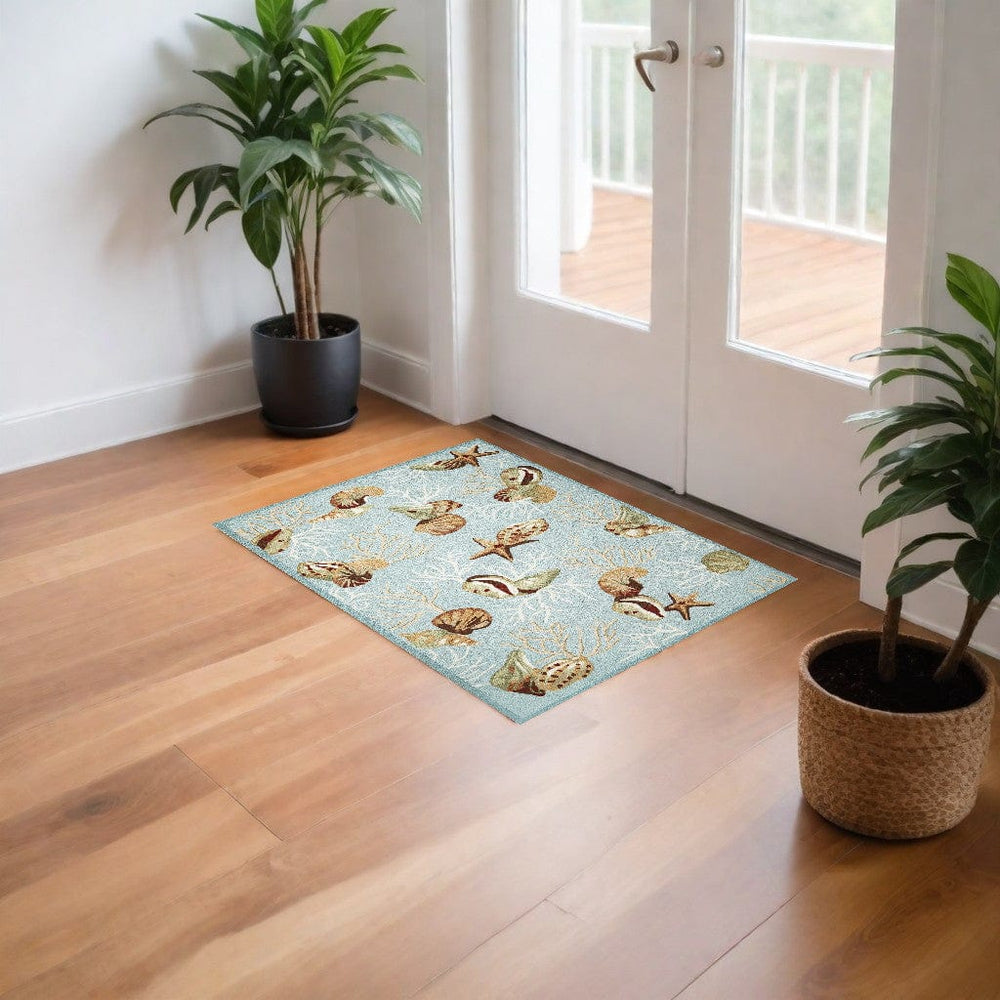 2' X 3' Blue Hand Tufted Area Rug - Homeroots