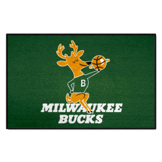 NBA Retro Milwaukee Bucks Starter Mat Accent Rug - 19in. x 30in. - Milwaukee Bucks