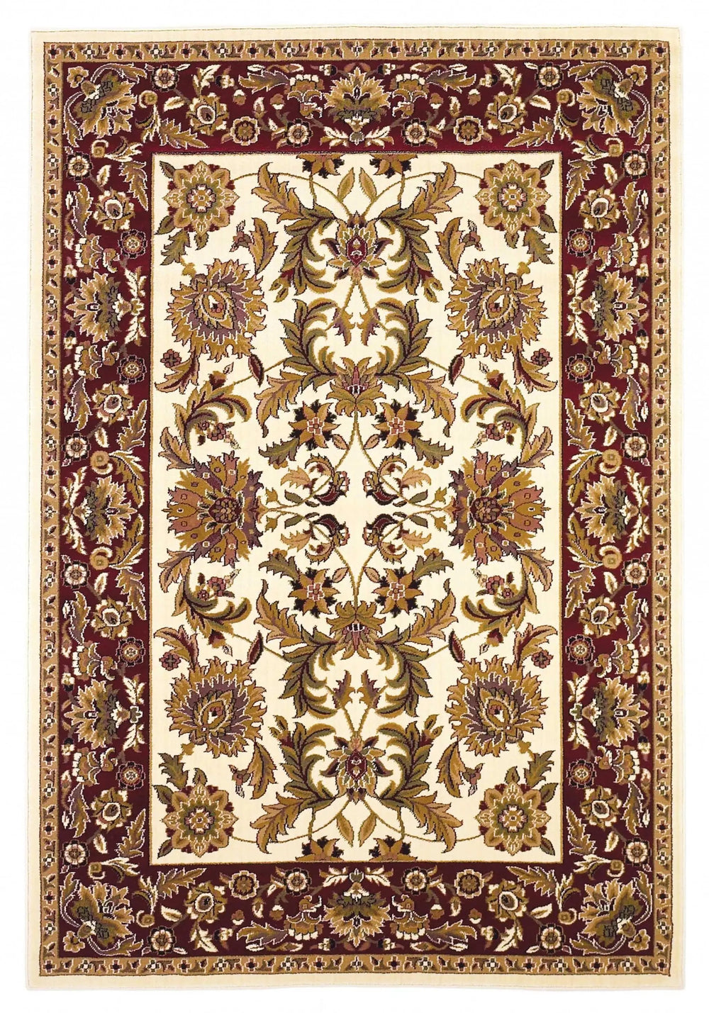 2' X 3' Polypropylene Ivory Or Red Accent Rug - Homeroots