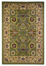 2' X 3' Green Taupe Machine Woven Floral Traditional Indoor Accent Rug - Homeroots - Flyclothing LLC