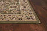 2' X 3' Green Taupe Machine Woven Floral Traditional Indoor Accent Rug - Homeroots - Flyclothing LLC