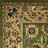 2' X 3' Green Taupe Machine Woven Floral Traditional Indoor Accent Rug - Homeroots - Flyclothing LLC