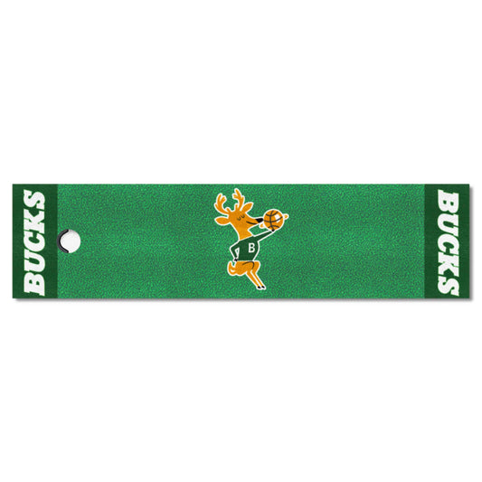 NBA Retro Milwaukee Bucks Putting Green Mat - 1.5ft. x 6ft. - Milwaukee Bucks