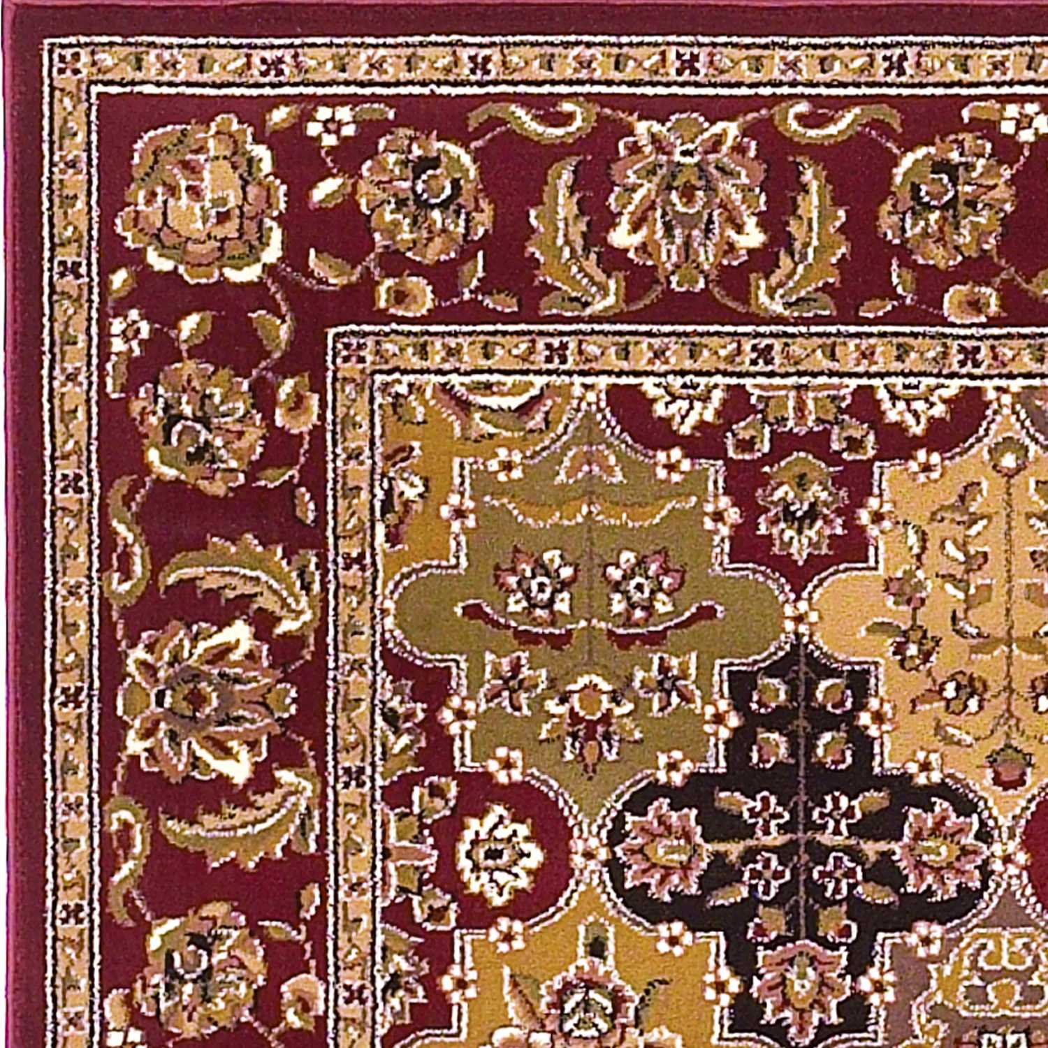 2' X 3' Red Machine Woven Traditional Quatrefoil Indoor Accent Rug - Homeroots - Flyclothing LLC