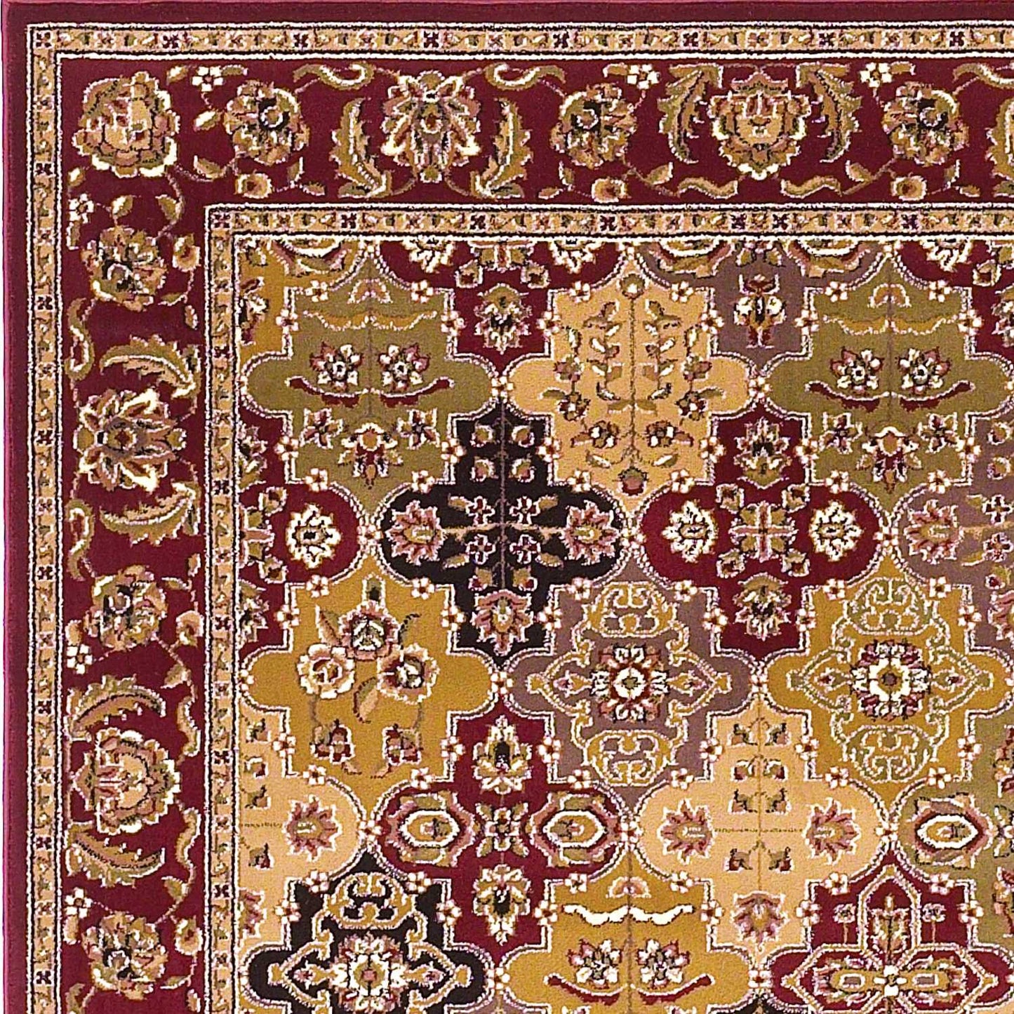 2' X 3' Red Machine Woven Traditional Quatrefoil Indoor Accent Rug - Homeroots - Flyclothing LLC