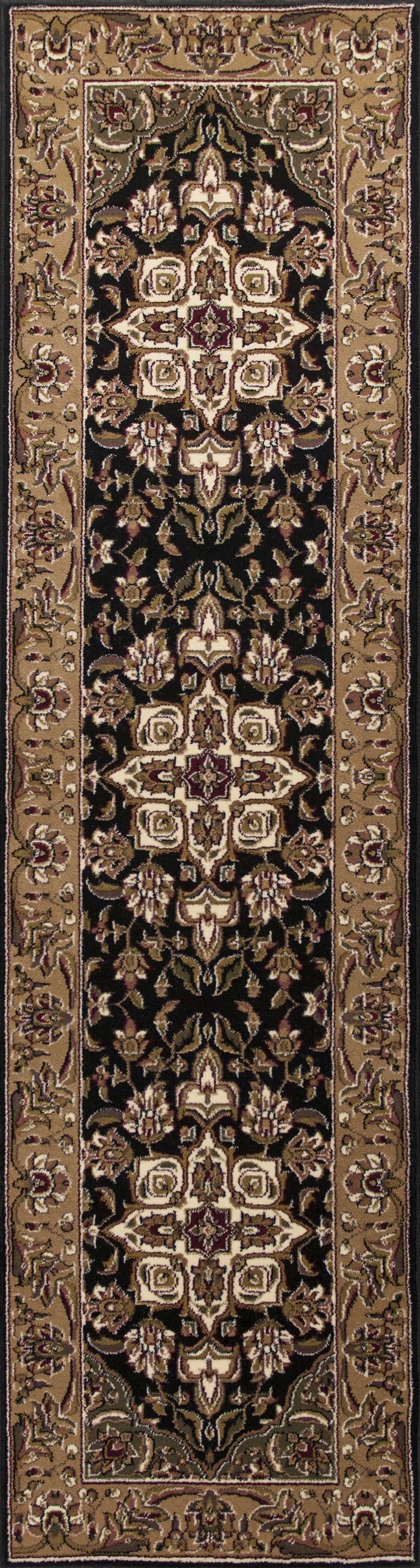 2' X 3' Black Beige Machine Woven Floral Medallion Indoor Accent Rug - Homeroots - Flyclothing LLC