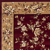 2' X 3' Red Beige Machine Woven Floral Traditional Indoor Accent Rug - Homeroots