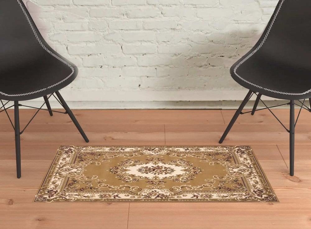 2' X 3' Polypropylene Beige Or Ivory Accent Rug - Homeroots - Flyclothing LLC