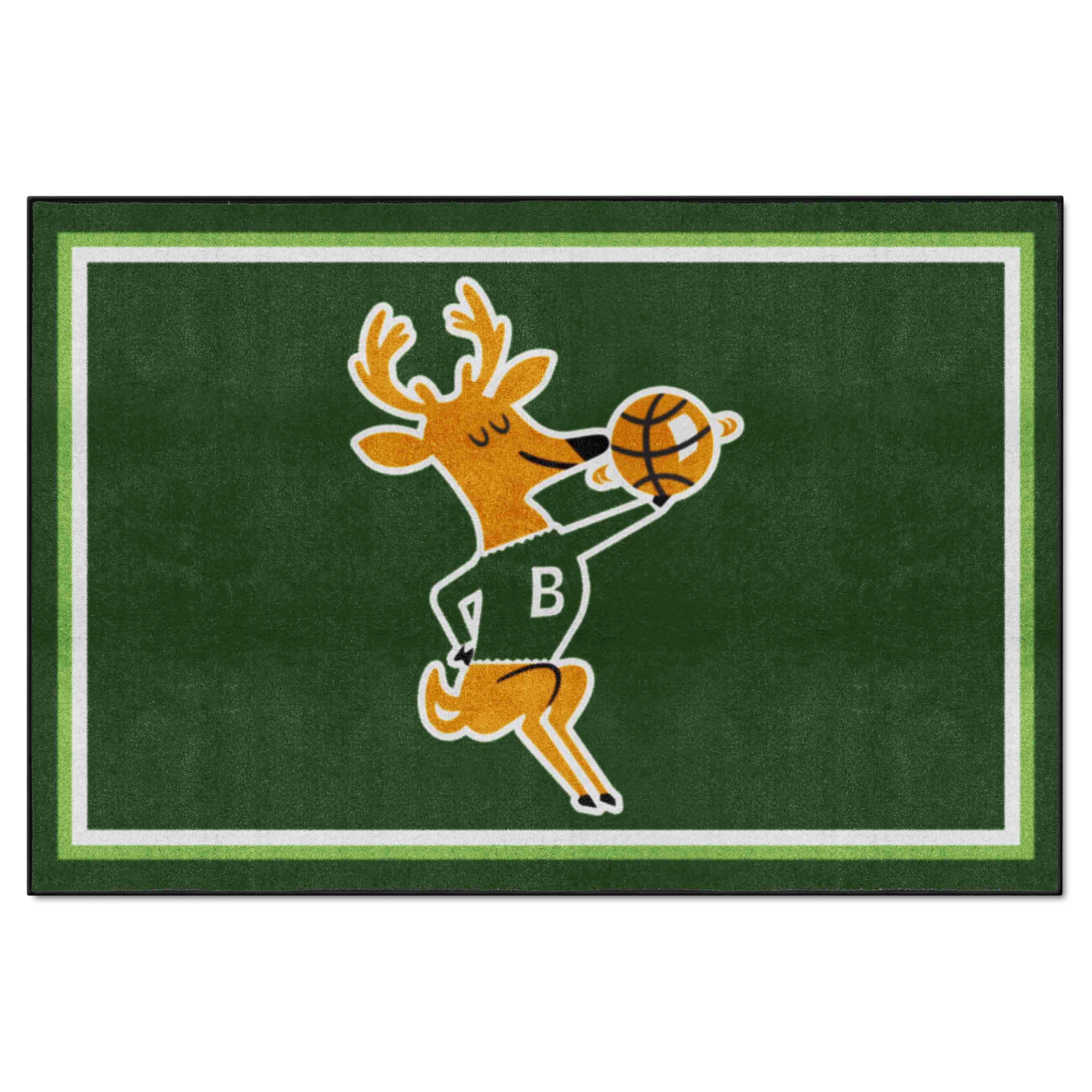NBA Retro Milwaukee Bucks 5ft. x 8 ft. Plush Area Rug - Milwaukee Bucks
