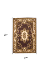 2' X 3' Polypropylene Plum Or Ivory Accent Rug - Homeroots - Flyclothing LLC
