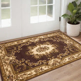2' X 3' Polypropylene Plum Or Ivory Accent Rug - Homeroots