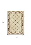 2' X 3' Polypropylene Ivory Accent Rug - Homeroots