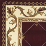 2' X 3' Red Machine Woven Hand Carved Fleur De Lis Indoor Accent Rug - Homeroots