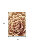 2' X 3' Ivory Machine Woven Hand Carved Oversized Floral Indoor Accent Rug - Homeroots