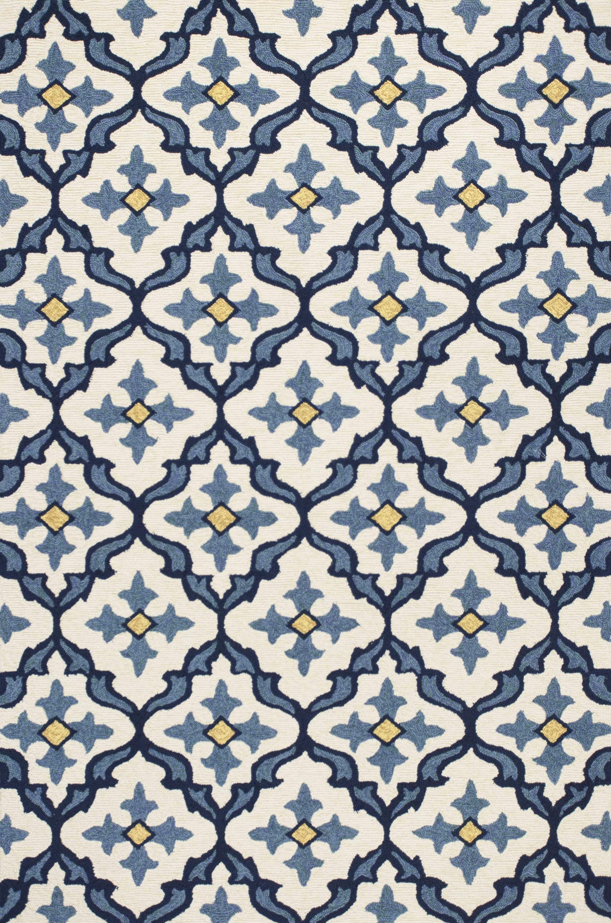 2' X 3' Ivory and Blue Moroccan Handmade Indoor Outdoor Area Rug - Homeroots - Flyclothing LLC