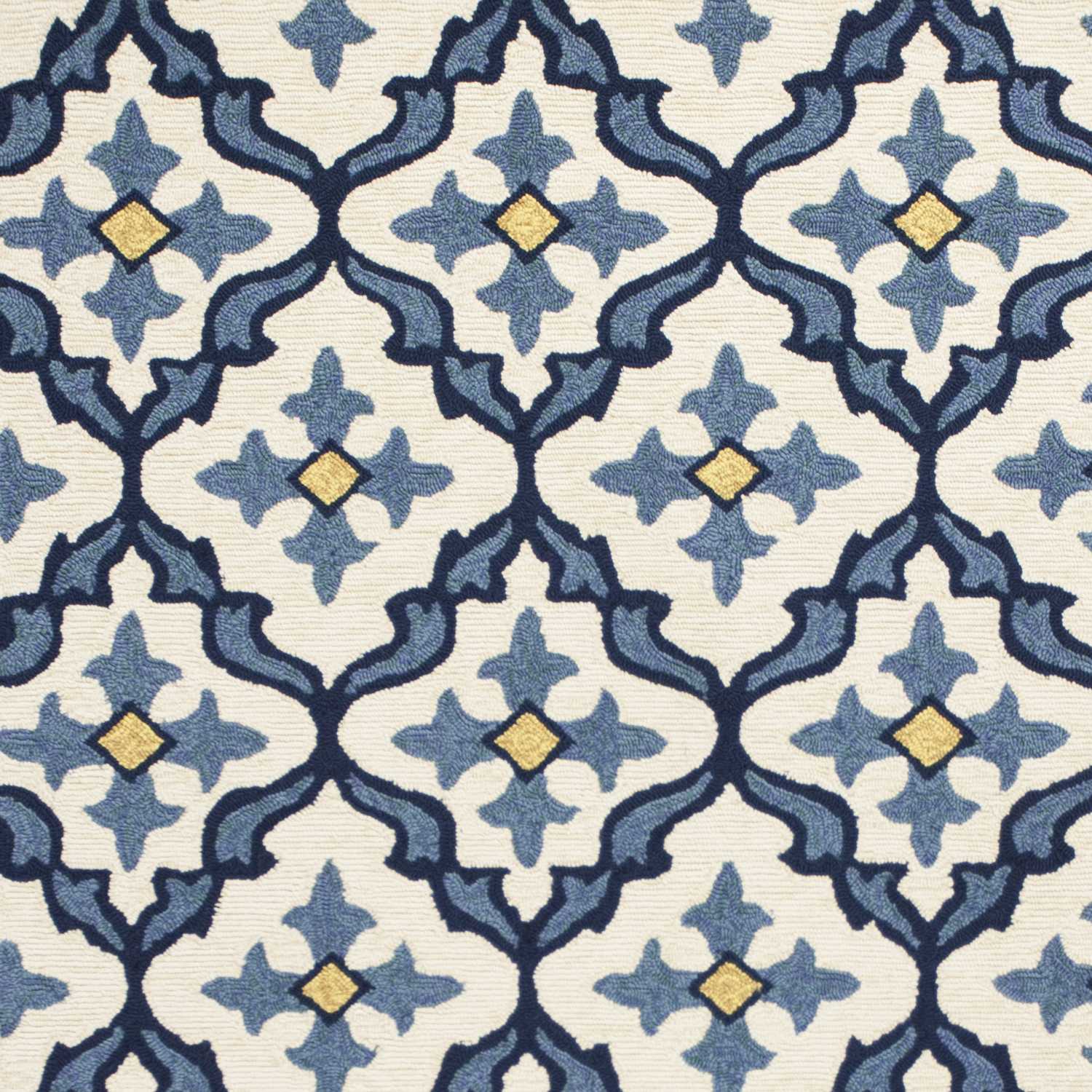 2' X 3' Ivory and Blue Moroccan Handmade Indoor Outdoor Area Rug - Homeroots - Flyclothing LLC
