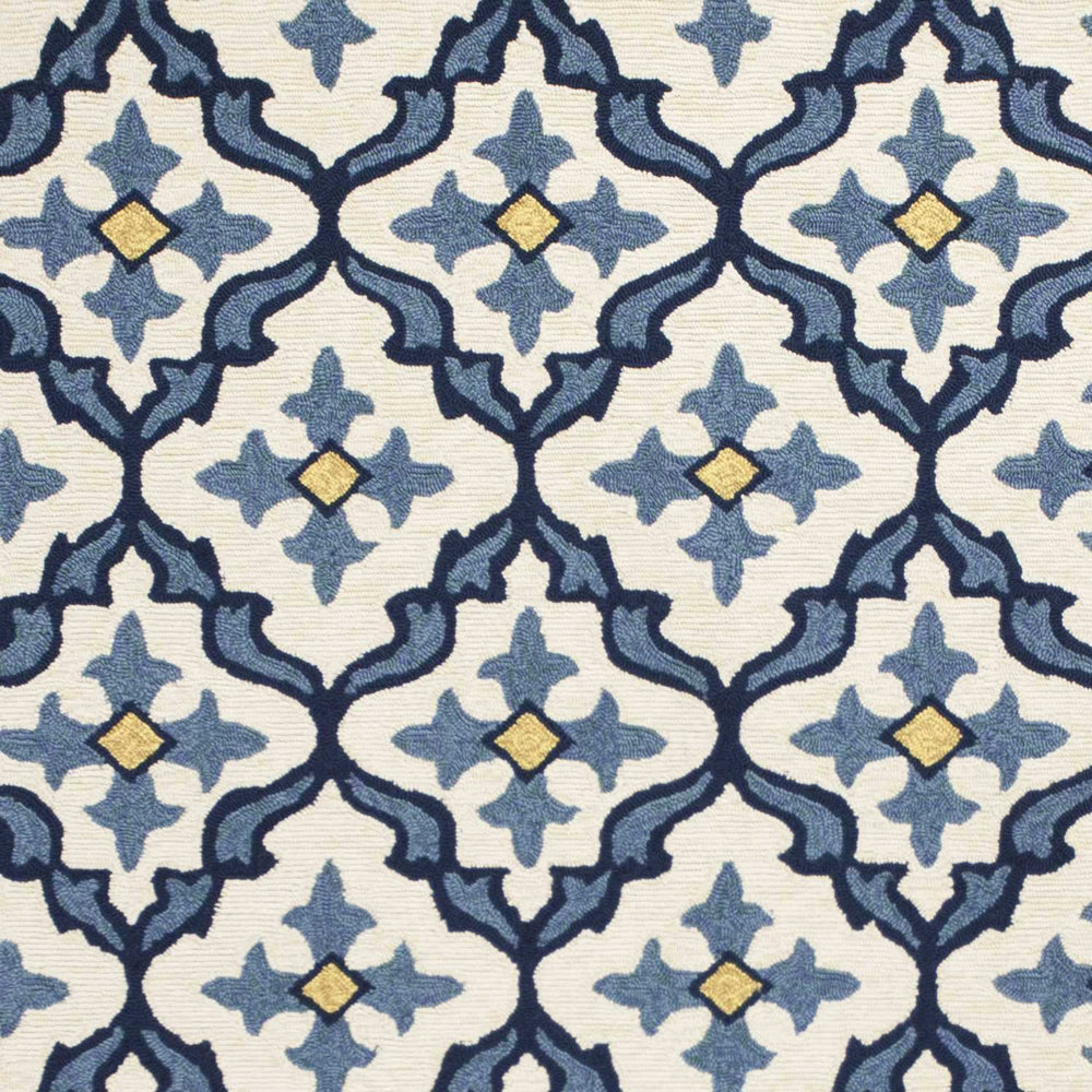 2' X 3' Ivory and Blue Moroccan Handmade Indoor Outdoor Area Rug - Homeroots - Flyclothing LLC