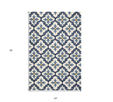 2' X 3' Ivory and Blue Moroccan Handmade Indoor Outdoor Area Rug - Homeroots - Flyclothing LLC