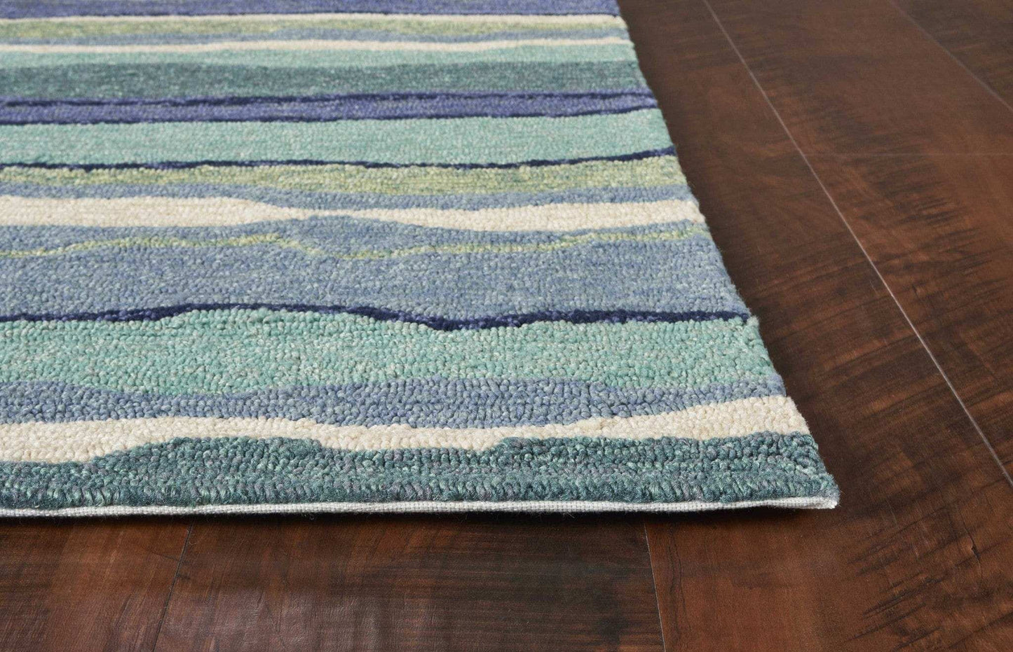 2' X 3' Blue and Ivory Abstract Handmade Indoor Outdoor Area Rug - Homeroots - Flyclothing LLC