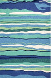 2' X 3' Blue and Ivory Abstract Handmade Indoor Outdoor Area Rug - Homeroots