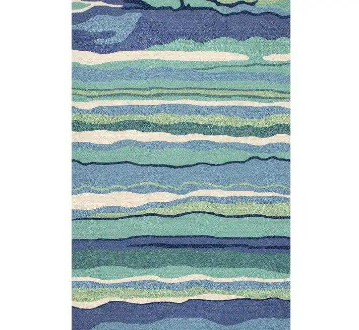 2' X 3' Blue and Ivory Abstract Handmade Indoor Outdoor Area Rug - Homeroots - Flyclothing LLC