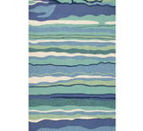 2' X 3' Blue and Ivory Abstract Handmade Indoor Outdoor Area Rug - Homeroots