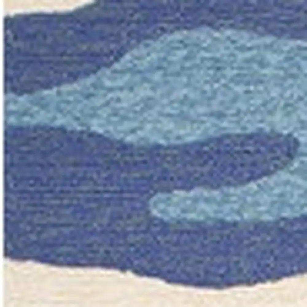 2' X 3' Blue and Ivory Abstract Handmade Indoor Outdoor Area Rug - Homeroots - Flyclothing LLC