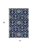 2' X 3' Blue Hand Tufted Area Rug - Homeroots
